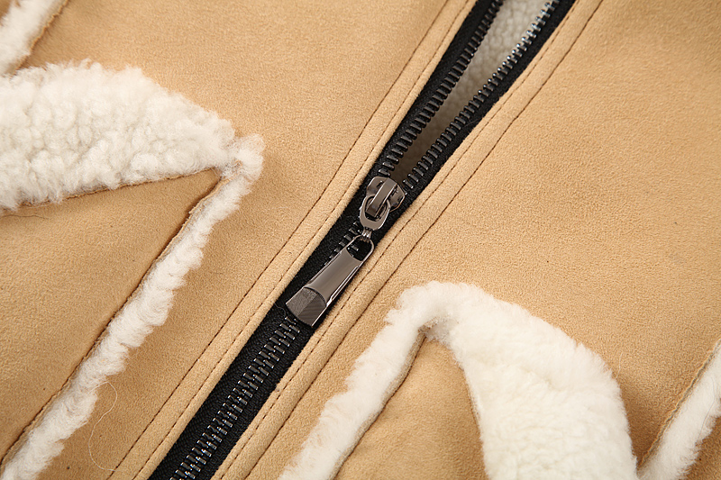 Merino Shearling Sheepskin Cropped Biker Jacket 102 Details 15