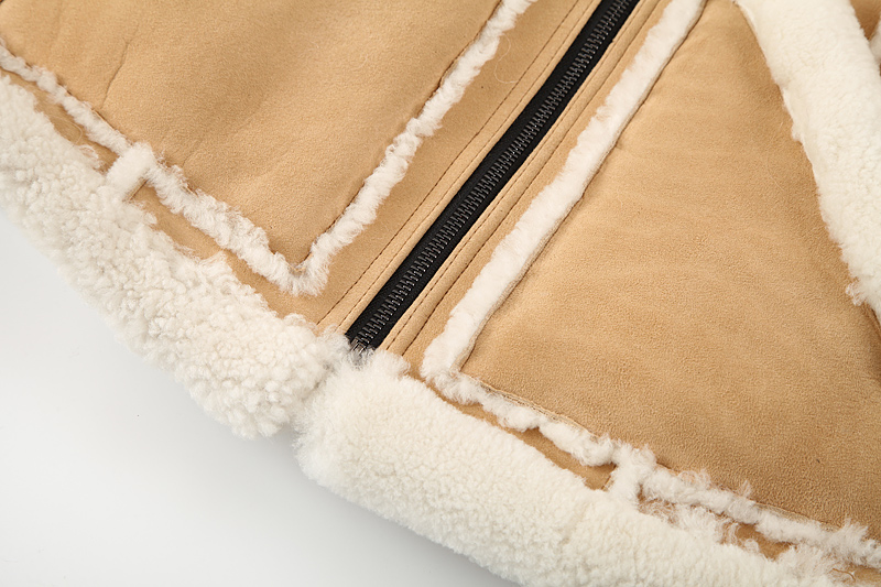 Merino Shearling Sheepskin Cropped Biker Jacket 102 Details 16