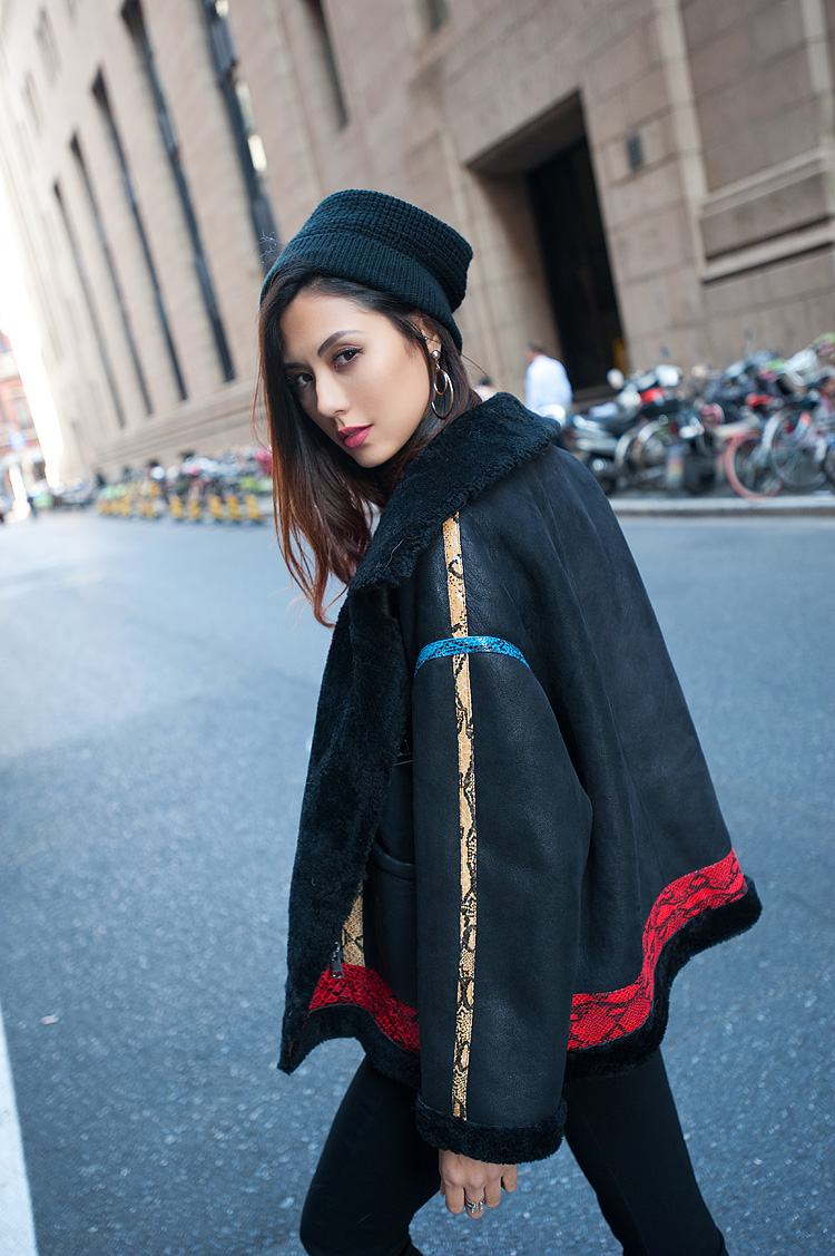Merino Shearling Sheepskin Bomber Biker Jacket 105 Details 3
