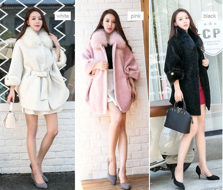 Shearling Lambwool Coat with Fox Fur Collar 735 Details 1