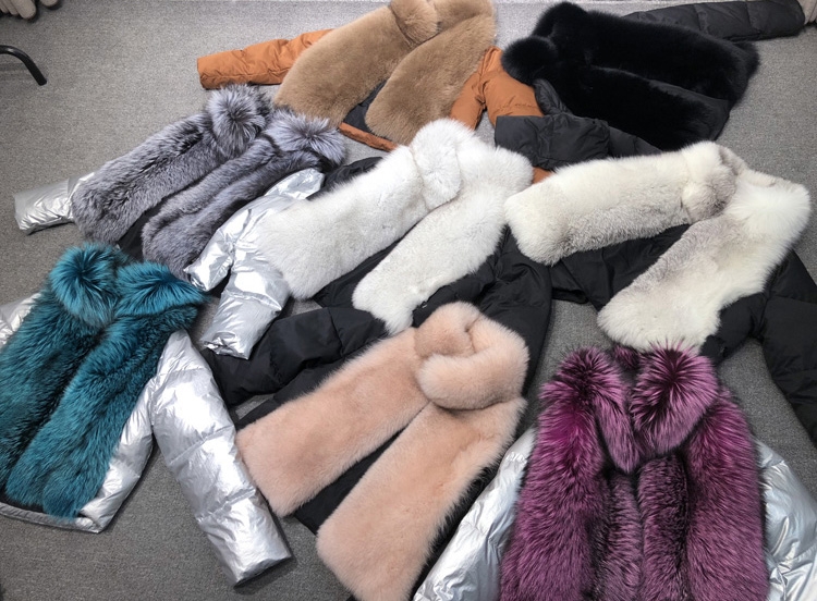 Silver Fox Fur Trimmed Down-filled Cropped Coat Jacket 0023-2