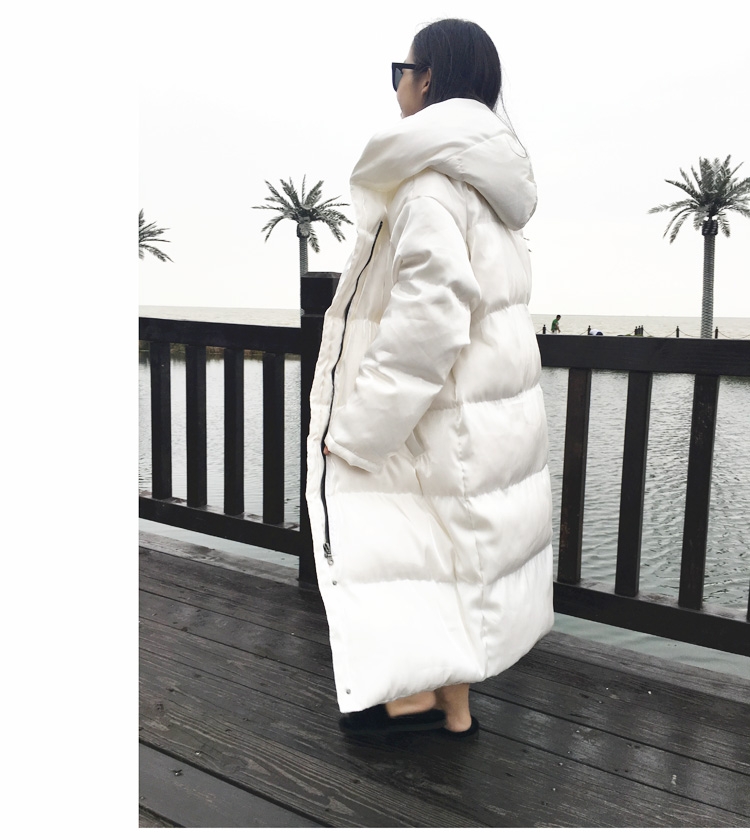Hooded Silver Fox Fur Trimmed Down-filled Wintercoat Long Parka 0024-20