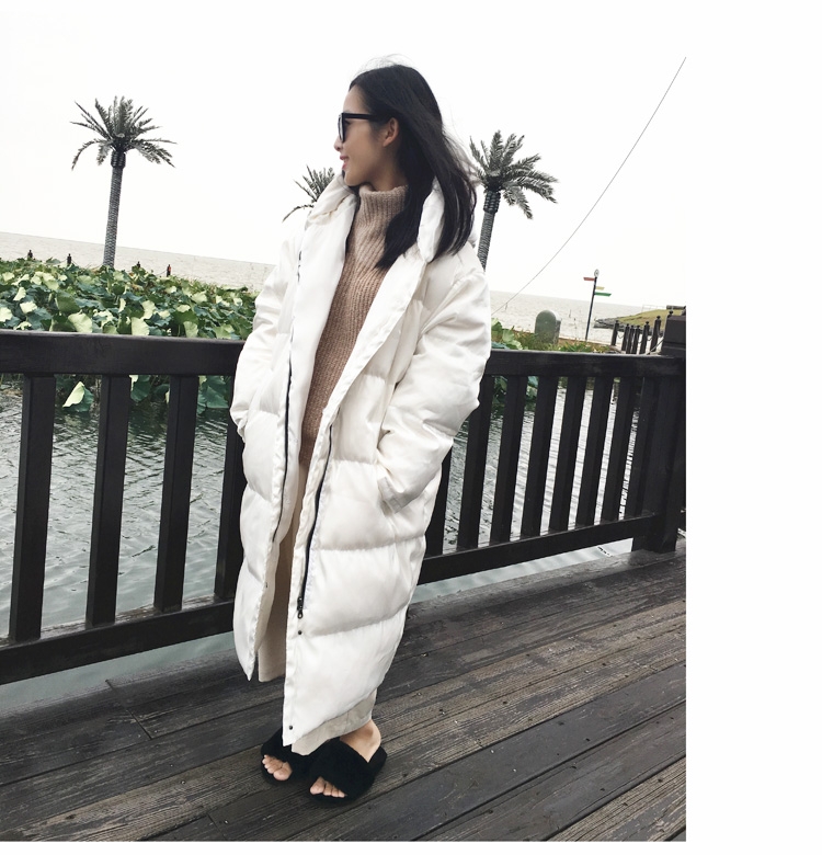 Hooded Silver Fox Fur Trimmed Down-filled Wintercoat Long Parka 0024-21