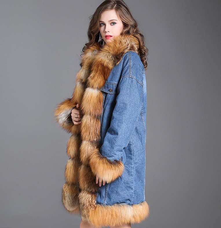Fox Fur Trimmed Wintercoat Jean Parka 0065b-5