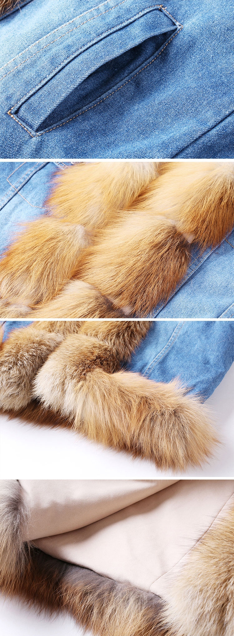Fox Fur Trimmed Wintercoat Jean Parka 0065b-3