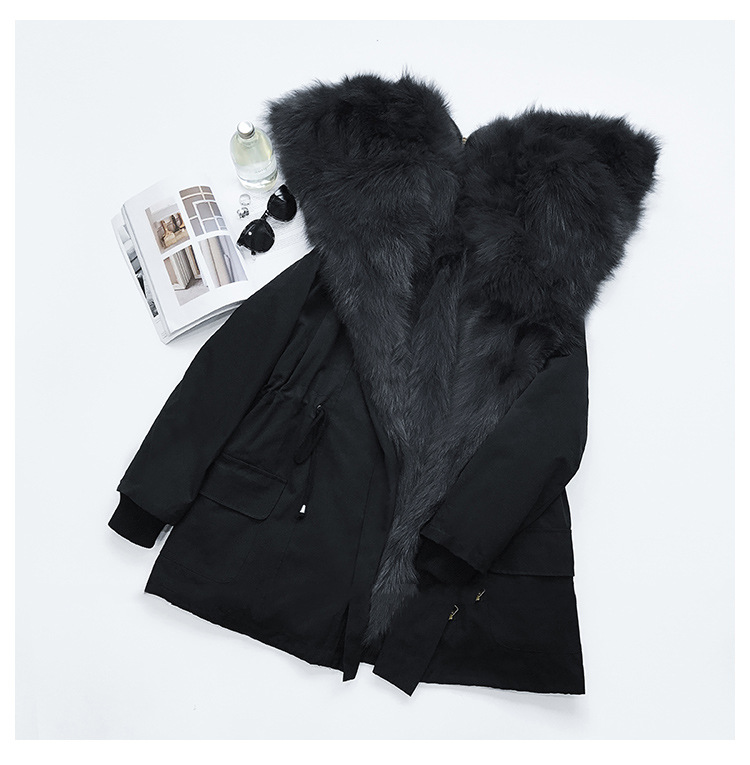 Detachable Fox Fur Liner Parka with Zipped Hood 014 Details 8