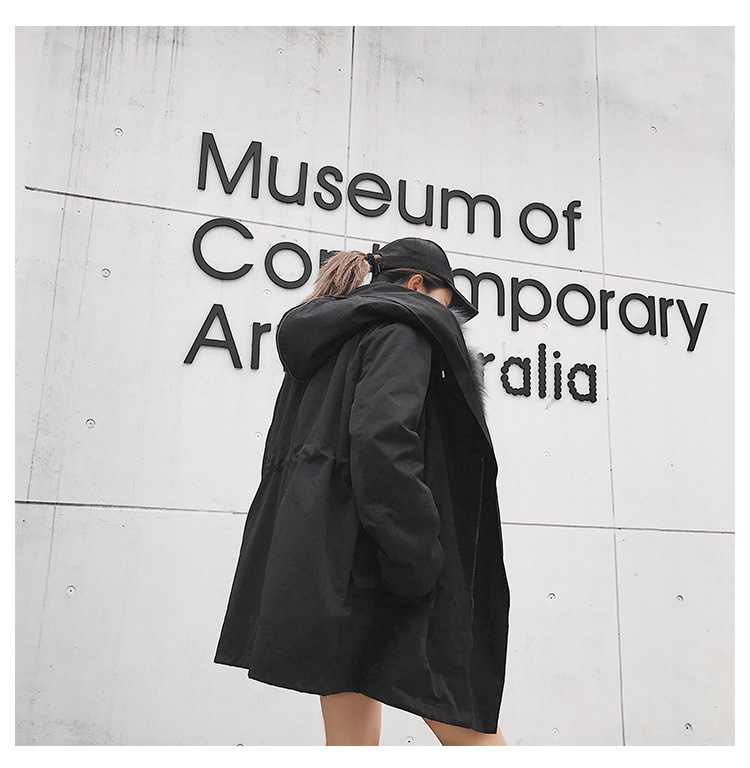 Detachable Fox Fur Liner Parka with Zipped Hood 014 Details 6