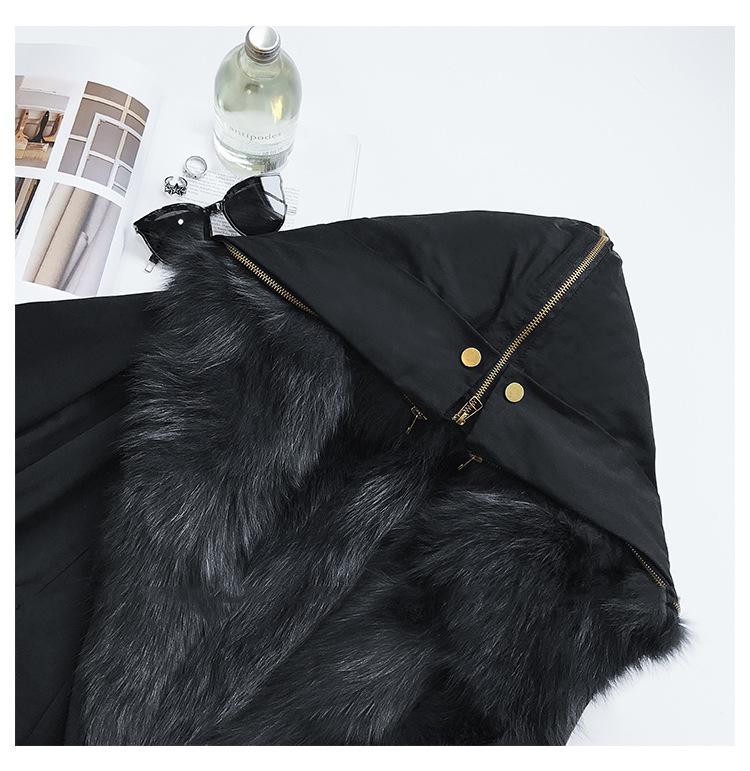 Detachable Fox Fur Liner Parka with Zipped Hood 014 Details 1