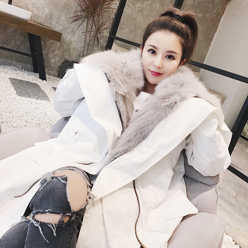 Detachable Fox Fur Liner Parka with Zipped Hood 014 Details 10