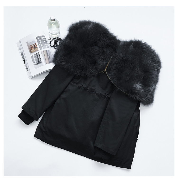 Detachable Fox Fur Liner Parka with Zipped Hood 014 Details 7