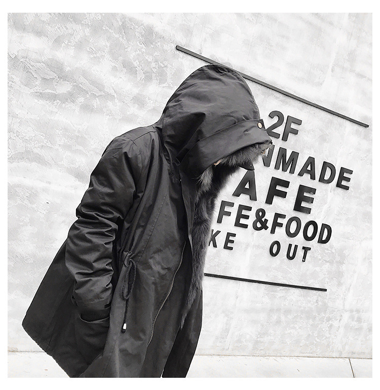 Detachable Fox Fur Liner Parka with Zipped Hood 014 Details 4