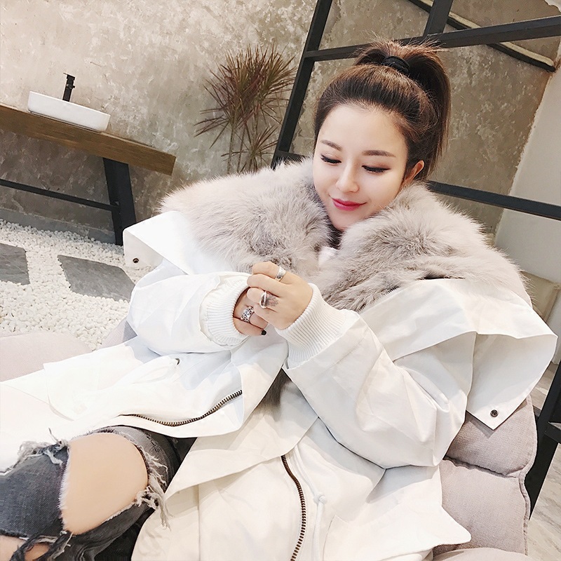Detachable Fox Fur Liner Parka with Zipped Hood 014 Details 9