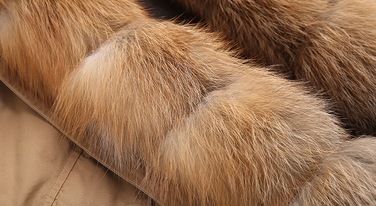 Fox Fur Trimmed Hooded Parka with Detachable Rex Rabbit Fur Liner 114 Details 9