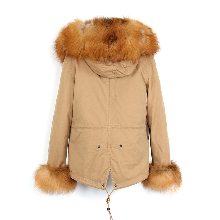 Fox Fur Trimmed Hooded Parka with Detachable Rex Rabbit Fur Liner 114 Details 2