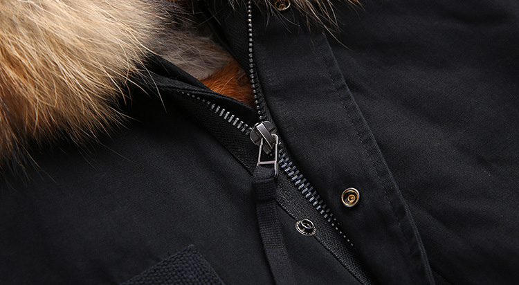 Raccoon Fur Trimmed Hooded Parka with Detachable Fox Fur Liner 116a Details 1
