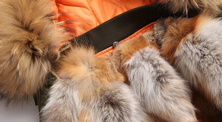Raccoon Fur Trimmed Hooded Jacket with Detachable Fox Fur Liner 117 Details 9