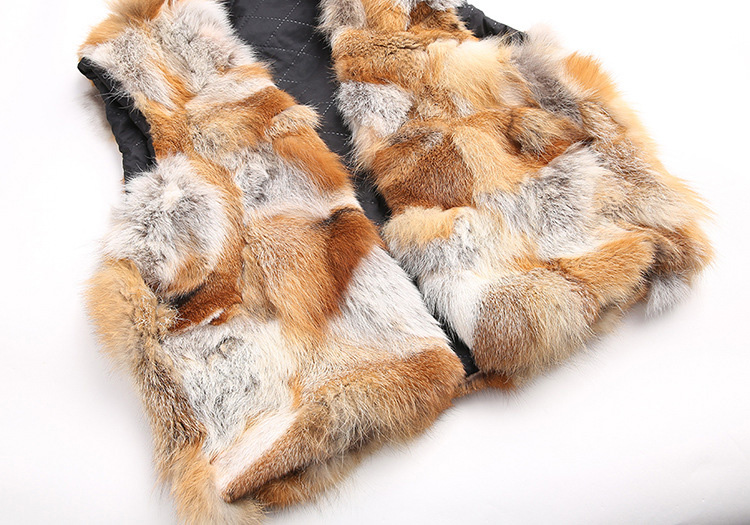 Raccoon Fur Trimmed Hooded Jacket with Detachable Fox Fur Liner 117 Details 4