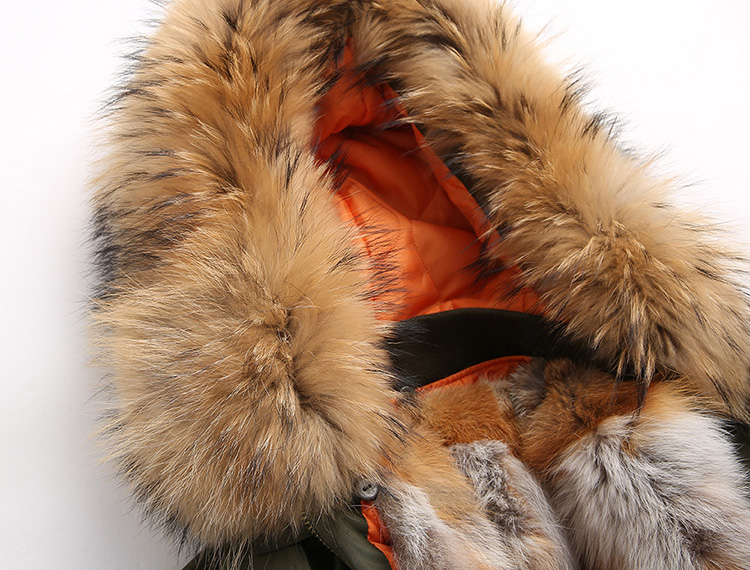 Raccoon Fur Trimmed Hooded Jacket with Detachable Fox Fur Liner 117 Details 2