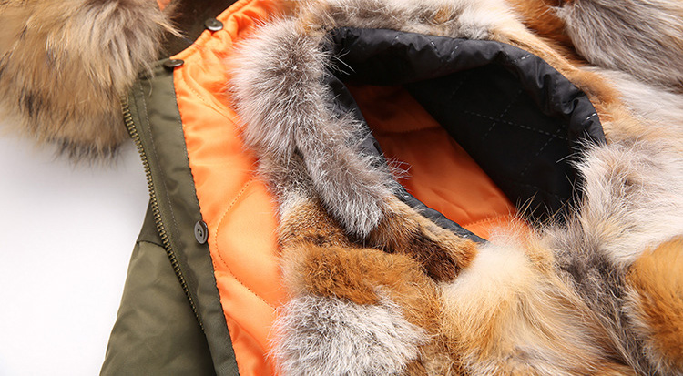 Raccoon Fur Trimmed Hooded Jacket with Detachable Fox Fur Liner 117 Details 3