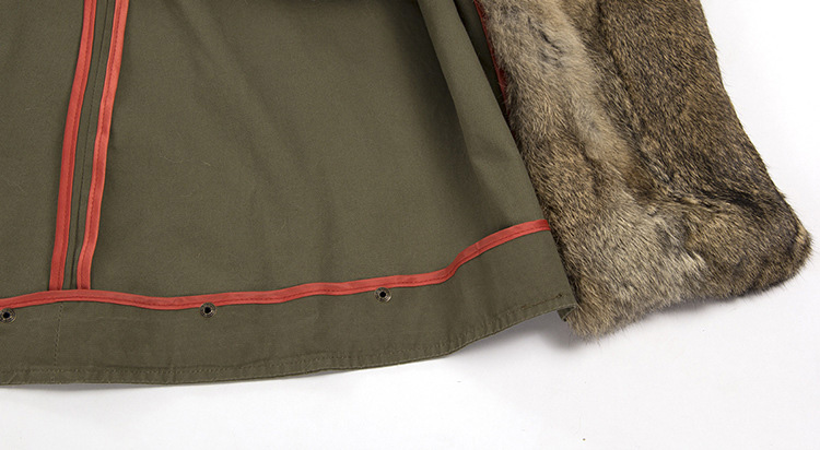 Fox Fur Collar Trench Coat with Rabbit Fur Trim 120 Details 15