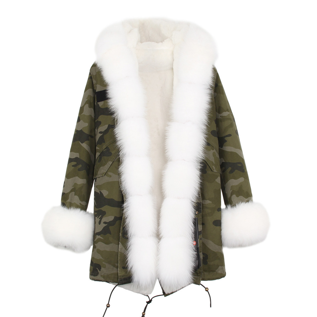 Fox Fur Trimmed Hooded Parka with Detachable Liner 133-4