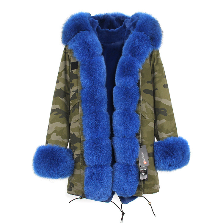 Fox Fur Trimmed Hooded Parka with Detachable Liner 133-1