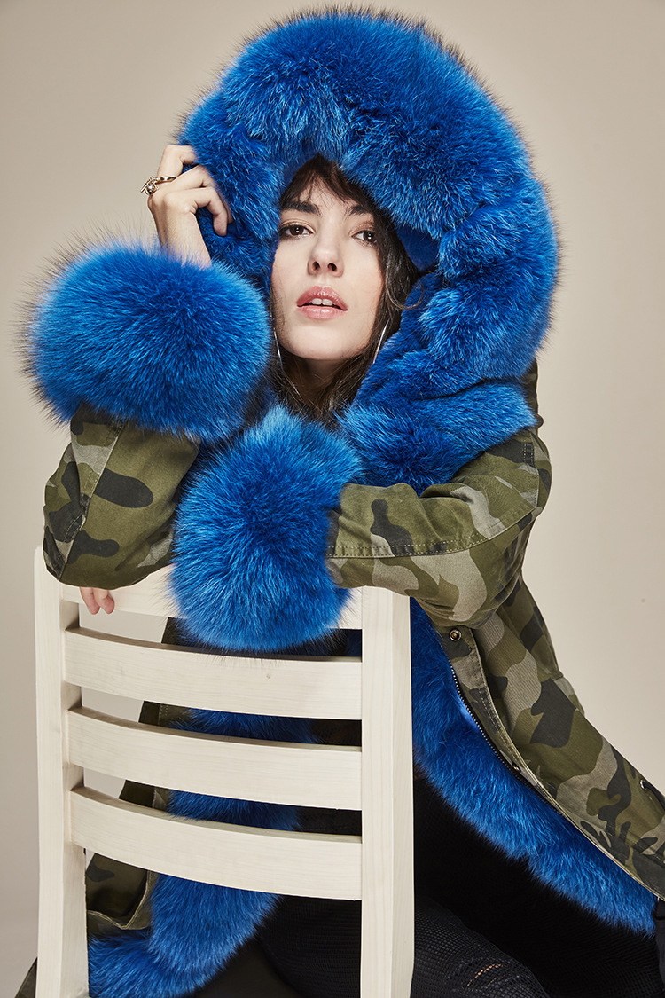 Fox Fur Trimmed Hooded Parka with Detachable Liner 133-20
