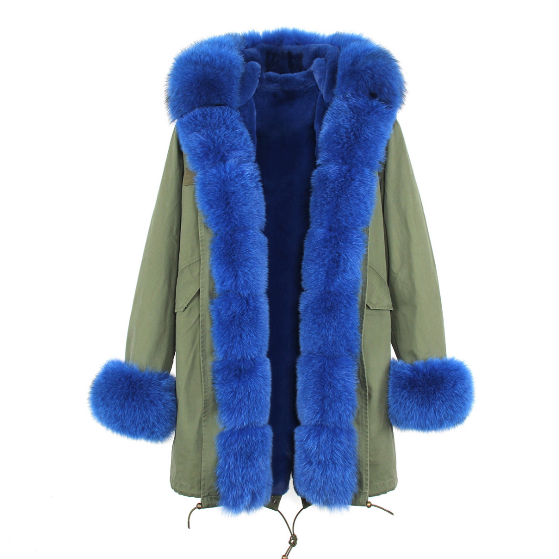 Fox Fur Trimmed Hooded Parka with Detachable Liner 133-5