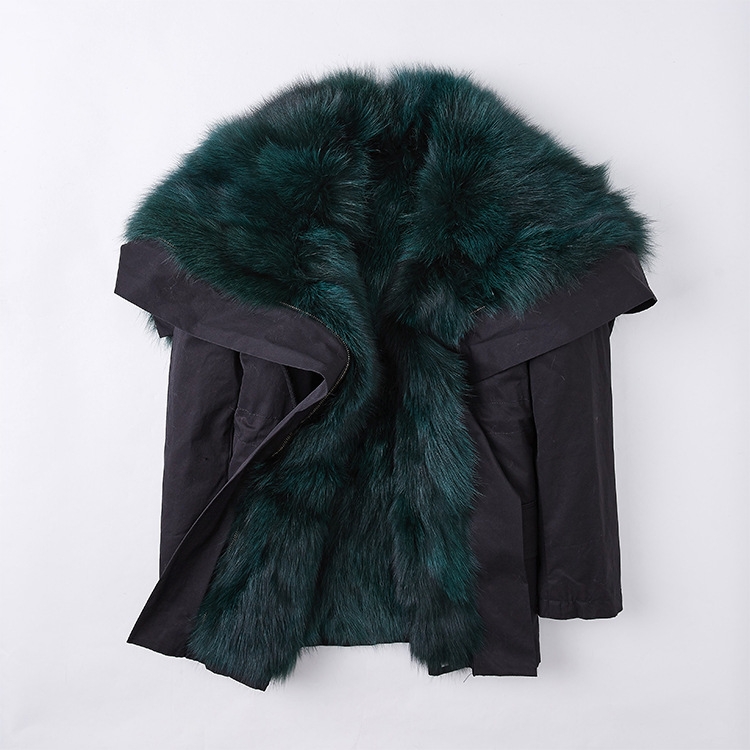 Detachable Fox Fur Lined Cropped Parka with Zipped Hood 246 Details 6