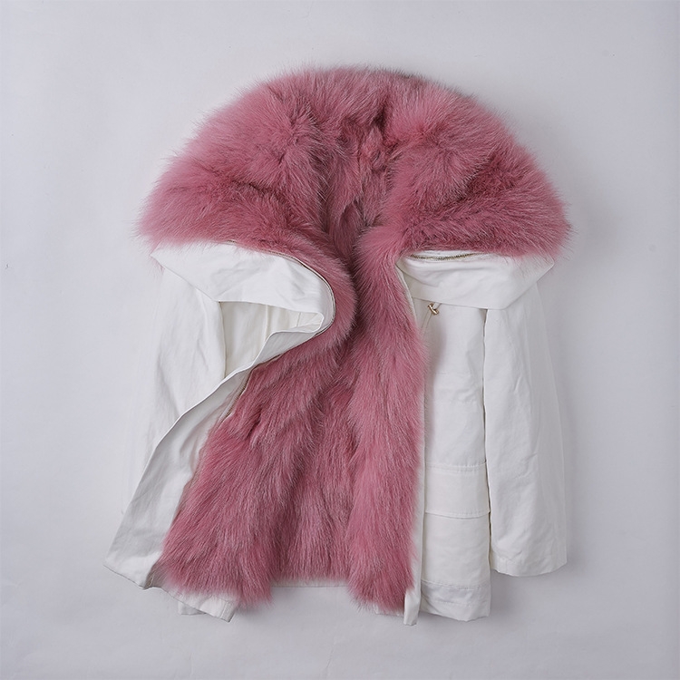 Detachable Fox Fur Lined Cropped Parka with Zipped Hood 246 Details 2