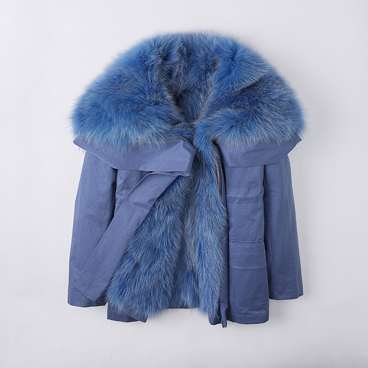 Detachable Fox Fur Lined Cropped Parka with Zipped Hood 246 Details 7