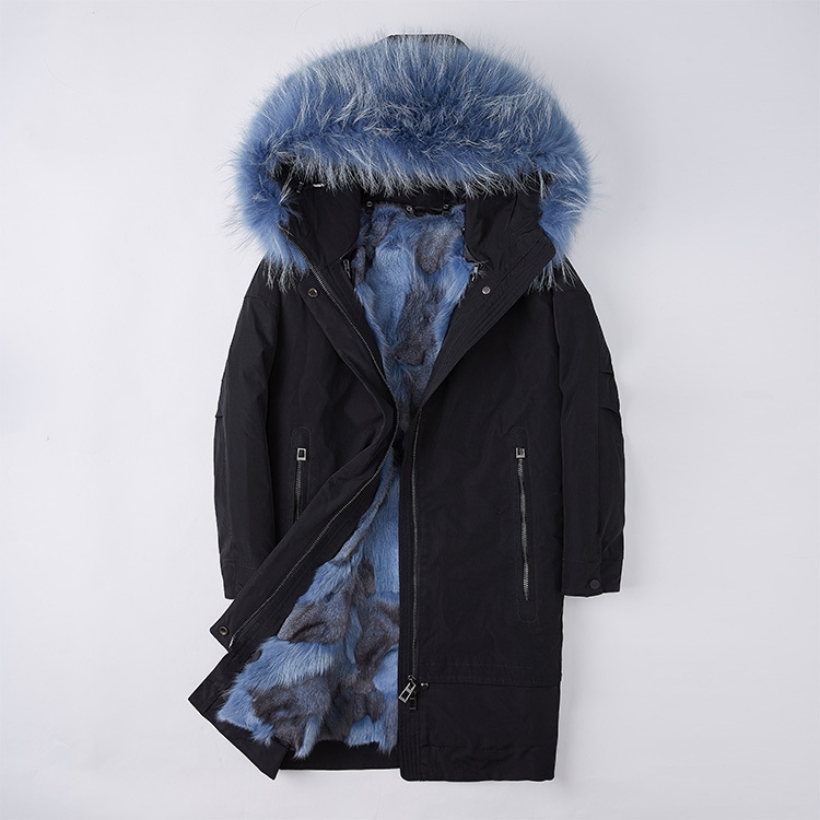 Raccoon Fur Trimmed Hood Parka with Detachable Fox Fur Liner 252 Color 5