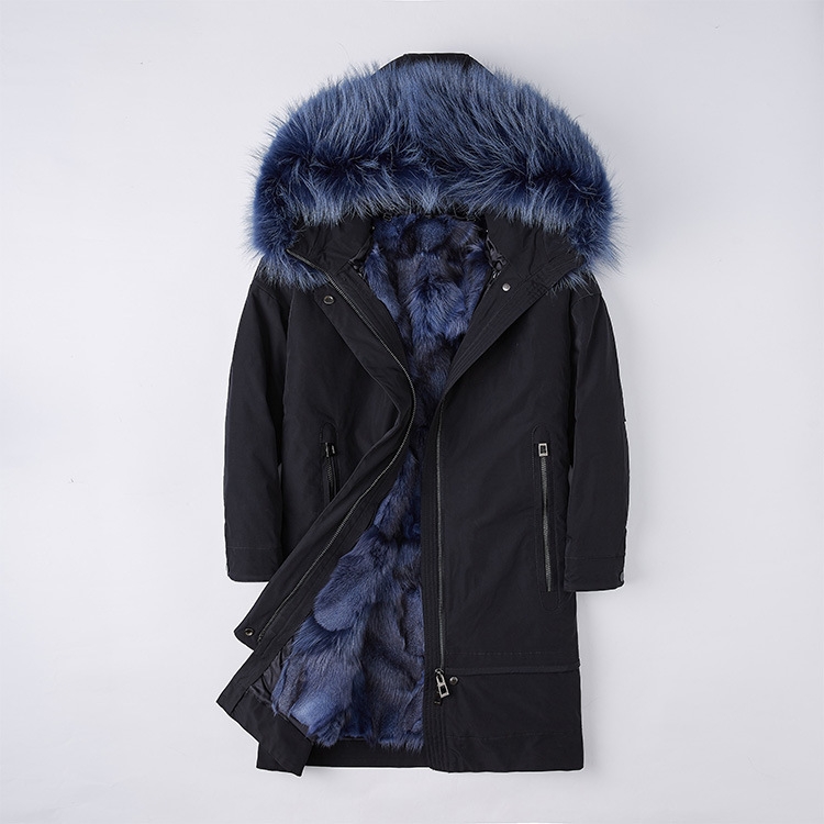 Raccoon Fur Trimmed Hood Parka with Detachable Fox Fur Liner 252 Color 7