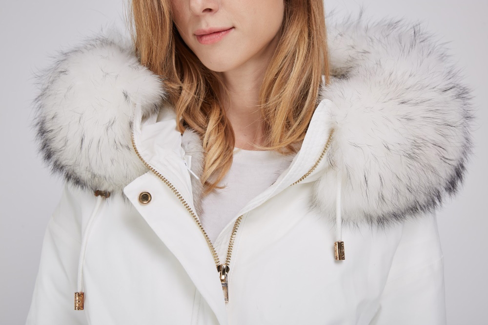 Raccoon Fur Trimmed Hood Parka with Detachable Fox Fur Liner 252 Details 1