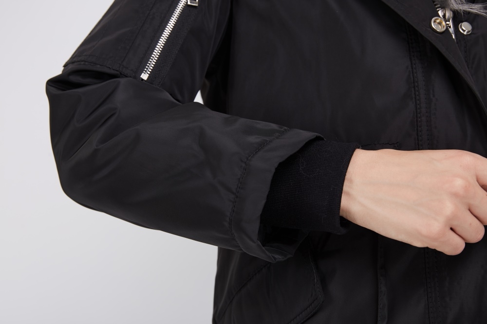 Raccoon Fur Trimmed Hood Down-filled Parka with Detachable Rex Rabbit Fur Liner 253 Details 3