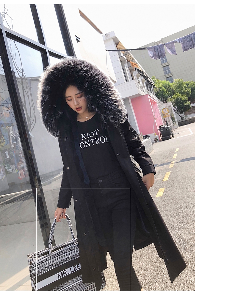 Hooded Fox Fur Trimmed Long Parka with Rex Rabbit Liner 283-7