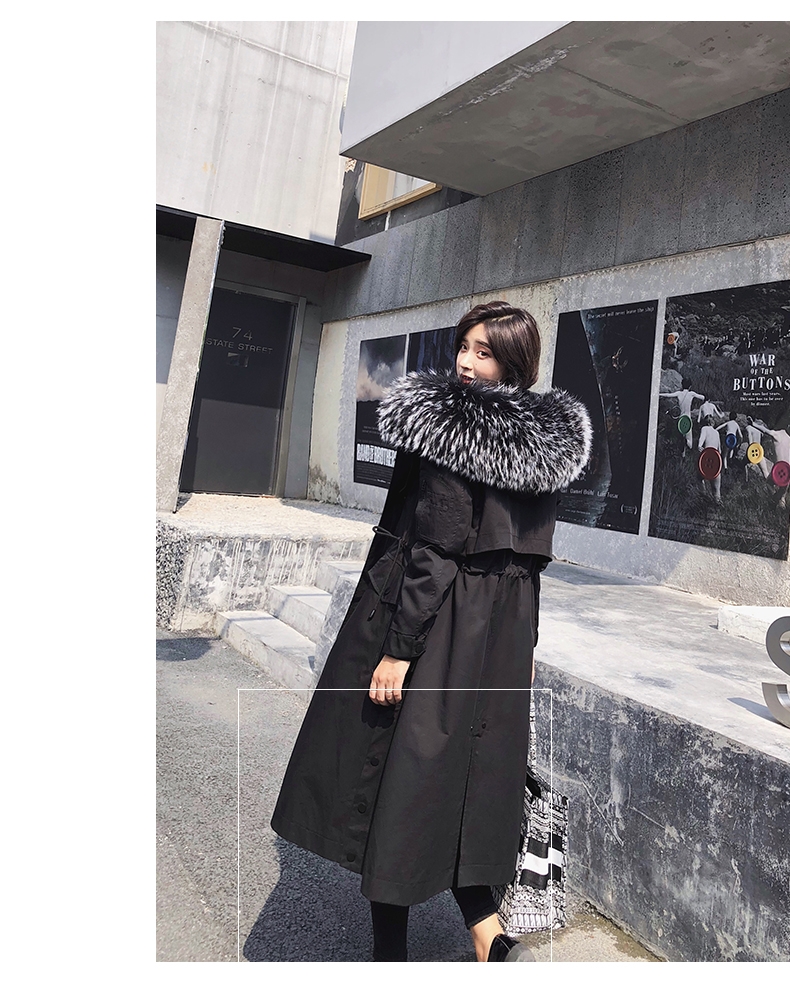 Hooded Fox Fur Trimmed Long Parka with Rex Rabbit Liner 283-9