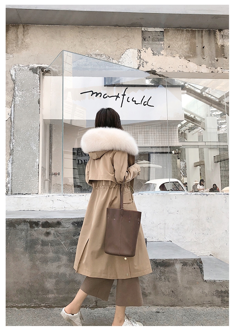 Hooded Fox Fur Trimmed Long Parka with Rex Rabbit Liner 283-5