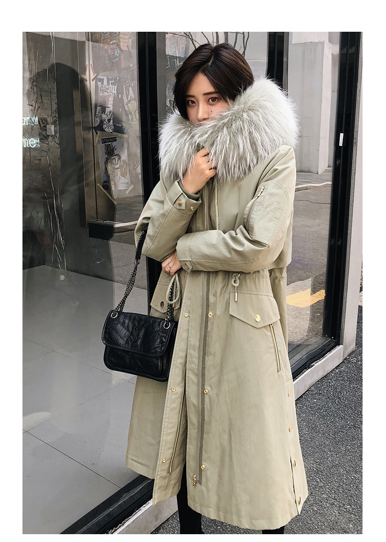 Hooded Fox Fur Trimmed Long Parka with Rex Rabbit Liner 283-17