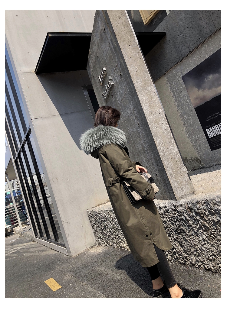 Rex Rabbit Fur Lined Long Parka with Raccoon Fur Trimmed Hood 284-28