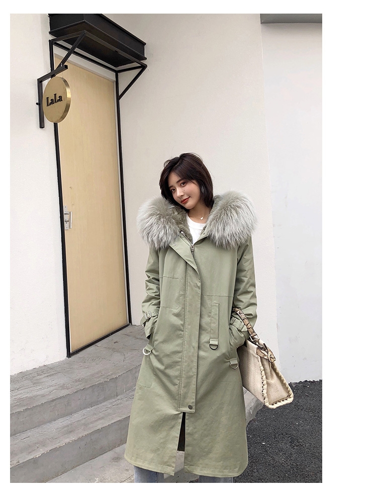 Rex Rabbit Fur Lined Long Parka with Raccoon Fur Trimmed Hood 284-8