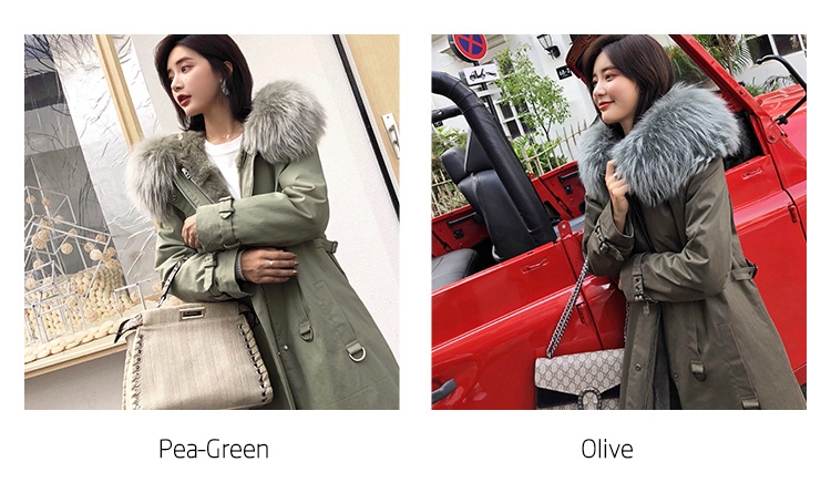 Rex Rabbit Fur Lined Long Parka with Raccoon Fur Trimmed Hood 284-6