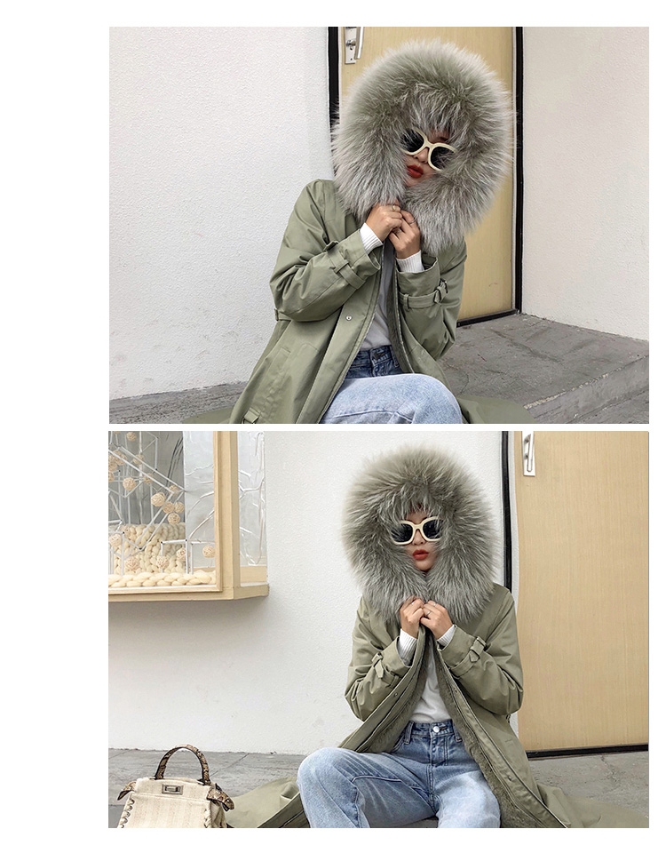 Rex Rabbit Fur Lined Long Parka with Raccoon Fur Trimmed Hood 284-9