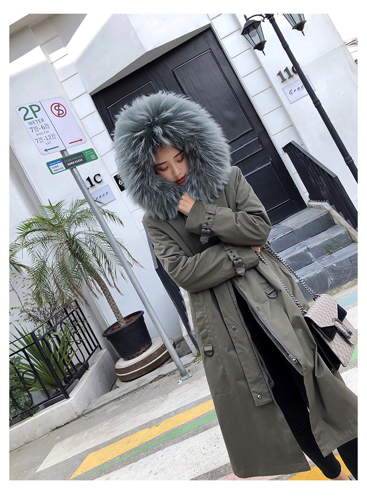Rex Rabbit Fur Lined Long Parka with Raccoon Fur Trimmed Hood 284-24