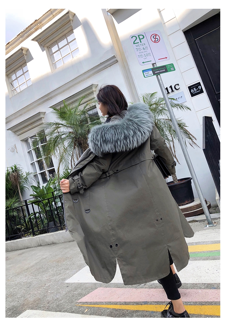 Rex Rabbit Fur Lined Long Parka with Raccoon Fur Trimmed Hood 284-19