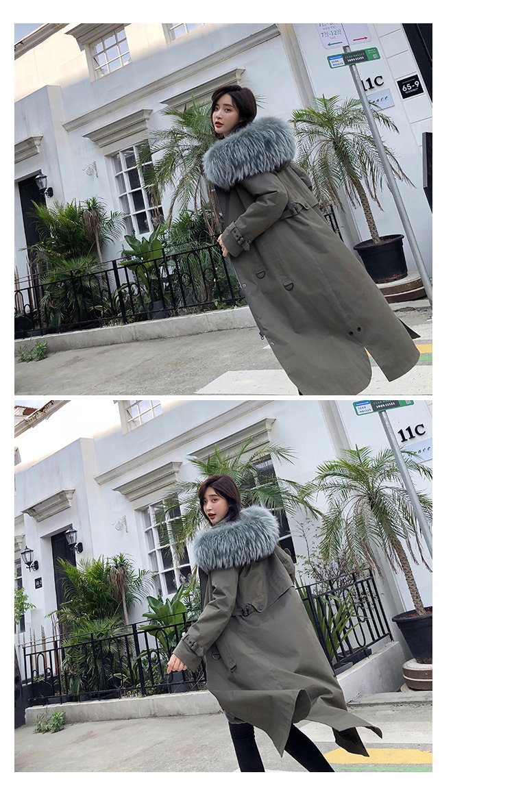 Rex Rabbit Fur Lined Long Parka with Raccoon Fur Trimmed Hood 284-17