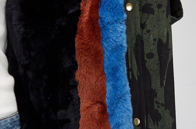 Raccoon Fur Trimmed Hooded Parka with Detachable Rex Rabbit Fur Liner 286-4
