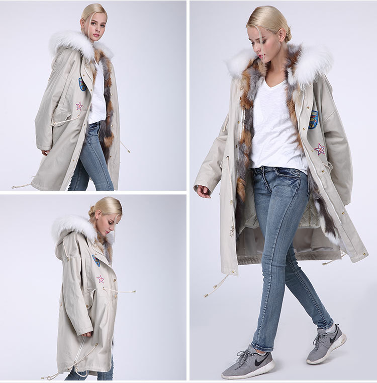 Fox Fur Trimmed Hooded Parka with Detachable Down-filled Liner 840 Details 8