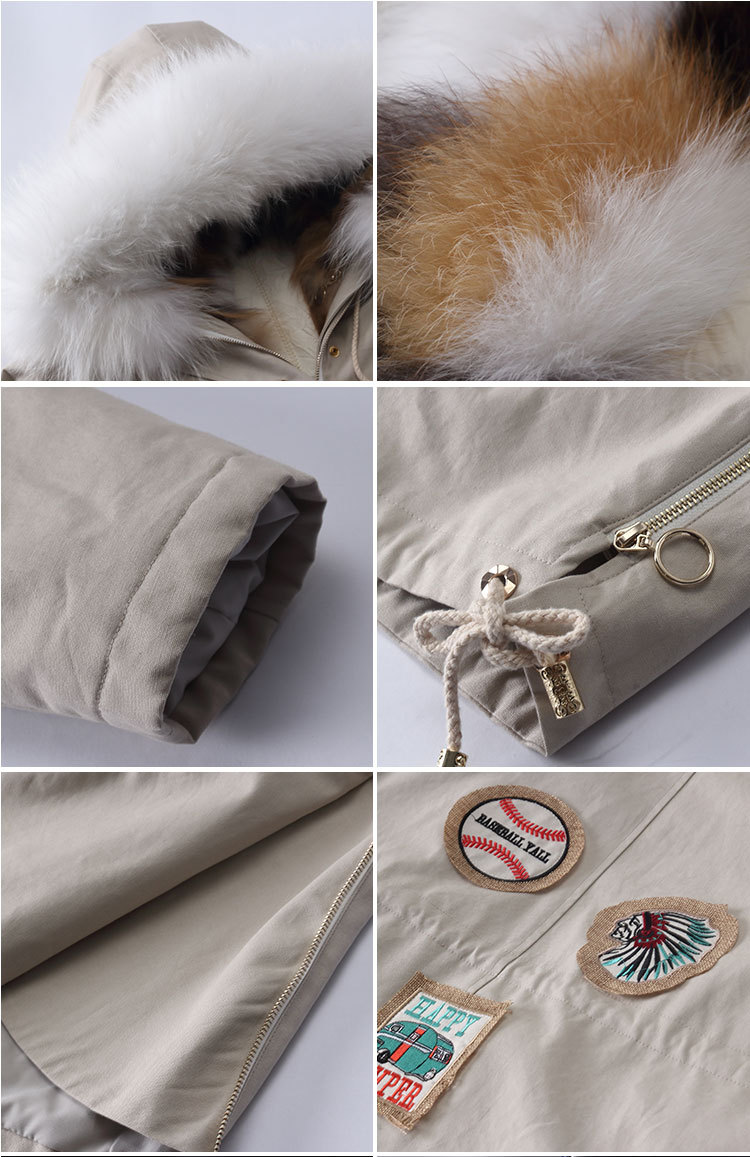 Fox Fur Trimmed Hooded Parka with Detachable Down-filled Liner 840 Details 4