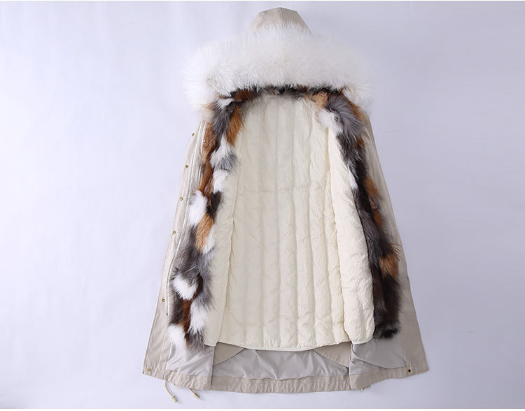Fox Fur Trimmed Hooded Parka with Detachable Down-filled Liner 840 Details 2